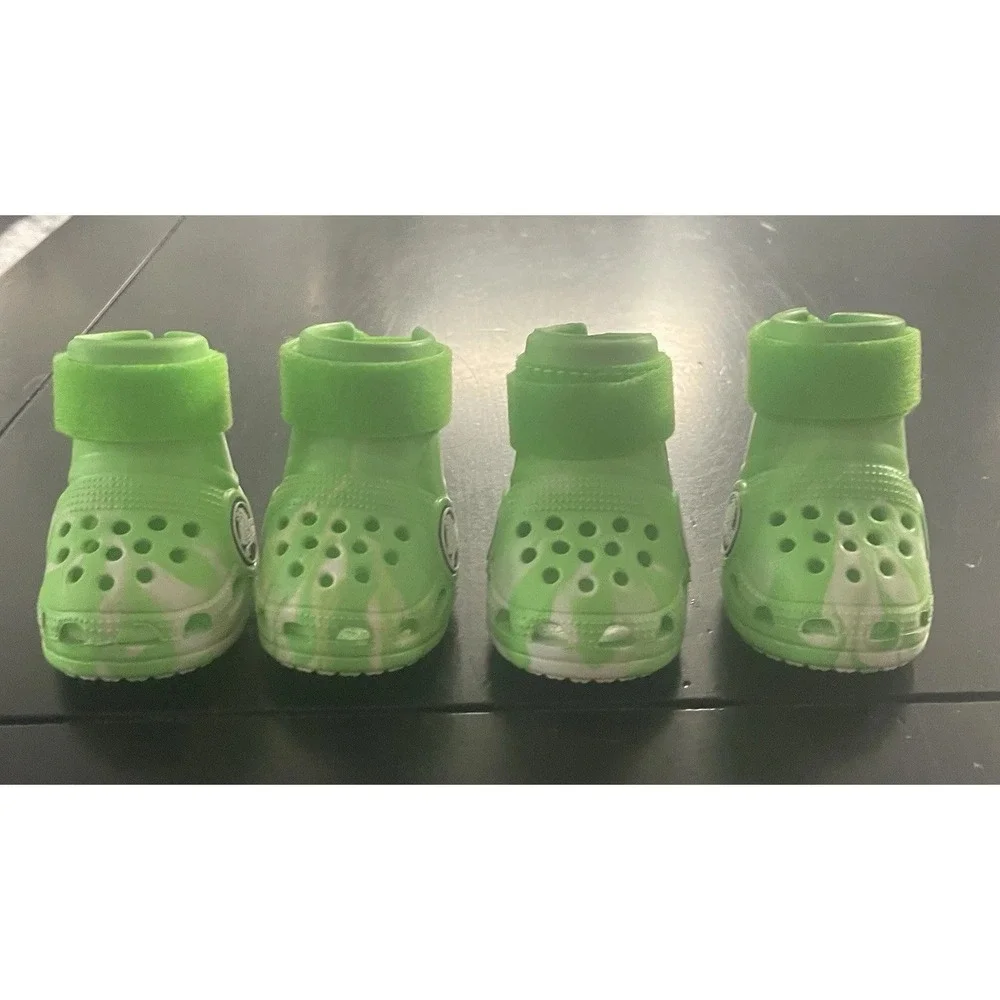 Limited Edition Crocs Dog Boots Lime Green Used‎ No Box. Beach Crocs For Pets
